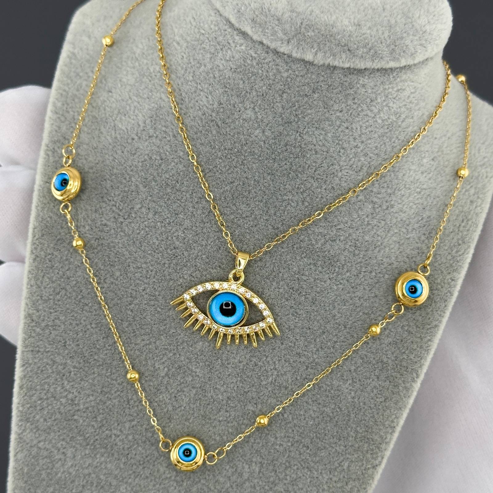 "evil eye" veriŽica, 18k gold plated steel
