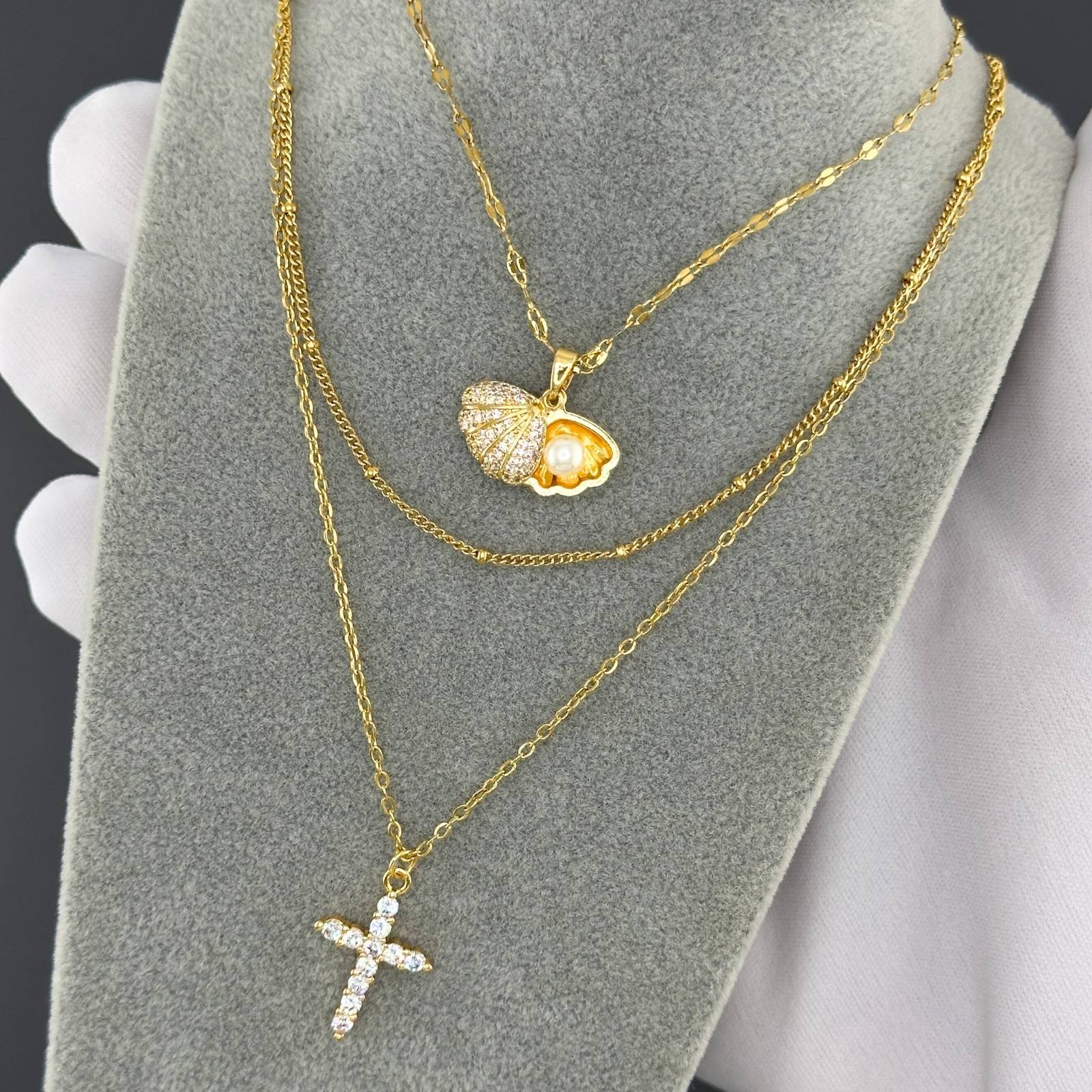 "Seashell" VERIŽICA, 18K Gold Plated Steel - slika 2