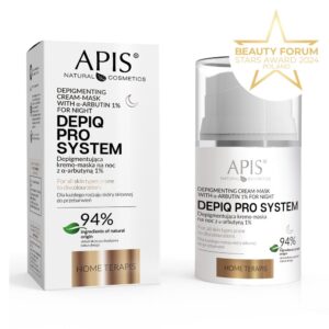 APIS DEPIQ PRO SYSTEM Depigmentirajoča kremna maska ​​z α-arbutinom 1% nočna 50ml