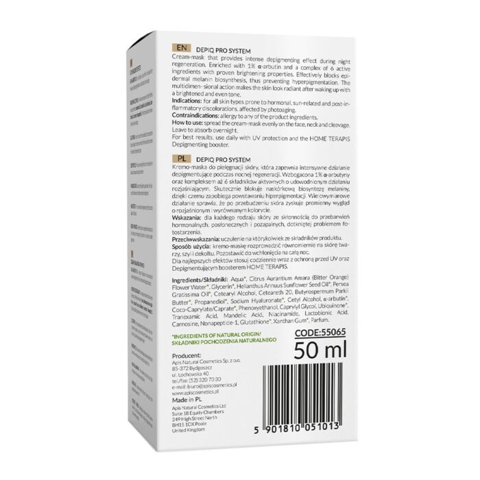 APIS Depiq Pro nočna kremna maska z α-arbutinom – Aladdin Perfumery House, slika 2