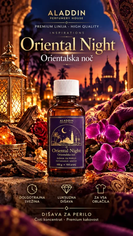 Aladdin dišava za perilo Oriental Night – plakat – čisti koncentrat