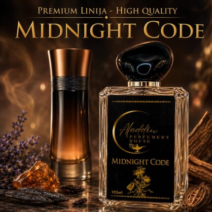 Midnight Code – moški parfum s kardamomom in sivko – Aladdin Perfumery House