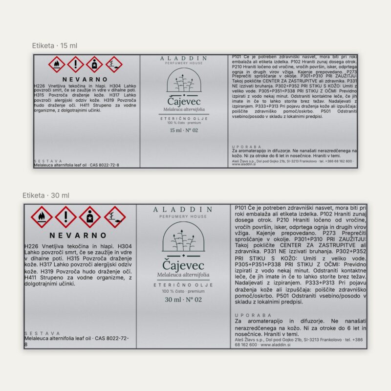 Etiketa – Čajevec eterično olje 15 ml in 30 ml | Aladdin
