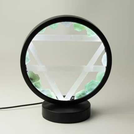 Lampe halo aux cristaux – Terre, aventurine et sélénite | Aladdin