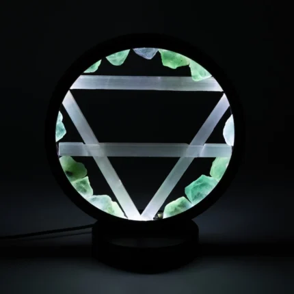 Lampe halo aux cristaux – Terre, aventurine et sélénite | Aladdin – 2