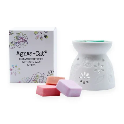 Keramični talilnik za voščene kocke + 4 sojine dišeče kocke | Aladdin